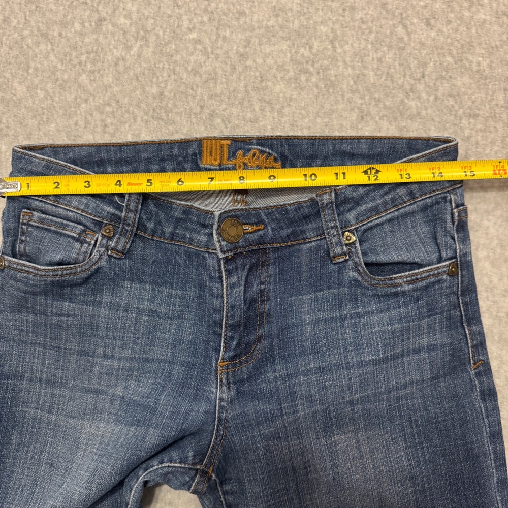 KUT from the Kloth Straight Leg Denim Jeans Blue Raw Hem Size 4 - Picture 5 of 15